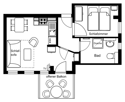 Grundriss der Ferienwohnung 8